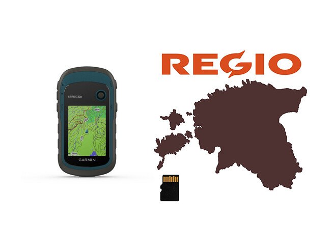 Käsi GPS Garmin eTrex 22x + Regio Teed mälukaart eTrex 22x + Regio Teed mälukaart